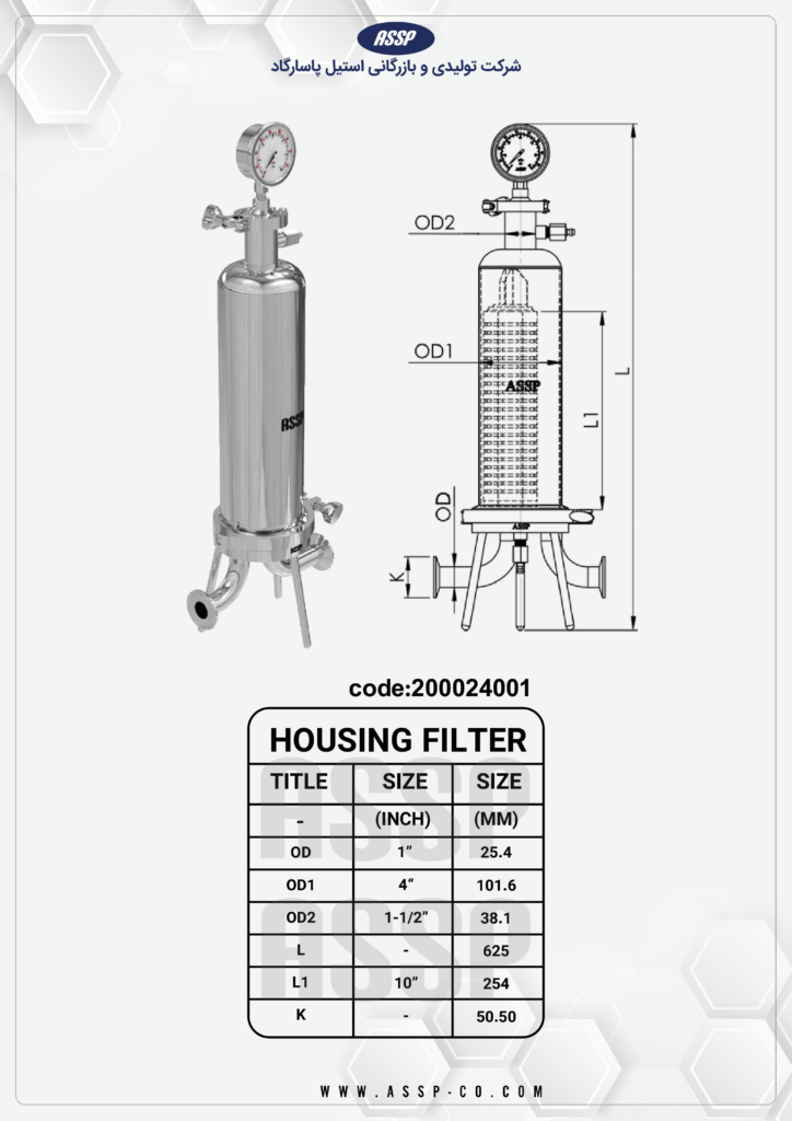 فیلتر هوزینگ و فیلتر المنت استنلس استیل